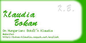 klaudia bokan business card